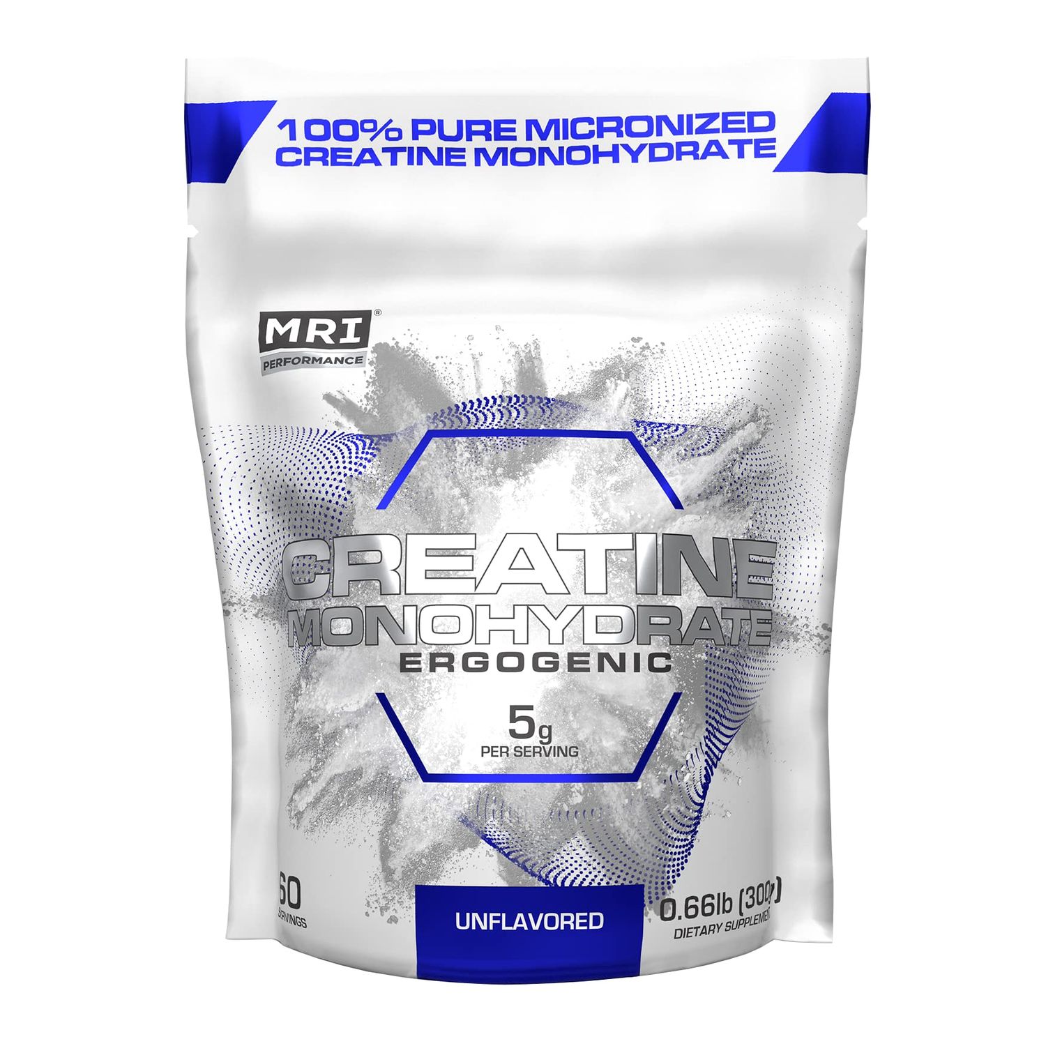 MRI Performance Creatine Monohydrate Powder 5g,100% Pure Micronized Creatine Supplement, Muscle Growth &amp; Recovery, Build Muscle, Increase Strength, Performance, Endurance, 300g, 60 Serv, Unflavored