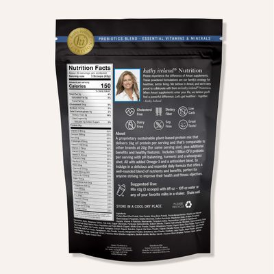 AMAXI Kathy Ireland Daily Essentials Plant Based Protein Powder Mix, Chocolate, 1.85 lbs (Chocolate)