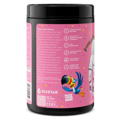Six Star Whey Protein Powder Plus | Muscle Building & Recovery Plus Immune Support | Muscle Builder for Men & Women | Kelloggs Froot Loops Birthday Cake Flavor | 1.5lb