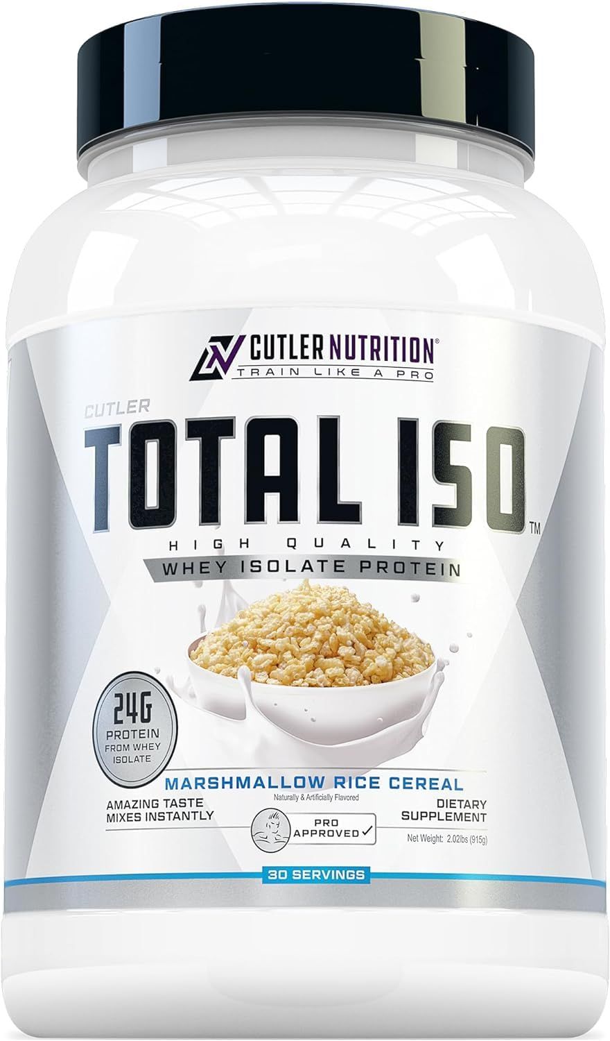 Cutler Nutrition Total ISO Whey Isolate Protein Powder: Best Tasting Whey Protein Shake, 100% Whey Protein Isolate, Perfect Post Workout Protein Powder Mix, Marshmallow Rice Cereal, 2 Pounds