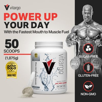 Vitargo Carbohydrate Powder, 2X Faster Absorbing, 4.4 LB Plain, Pre, Intra &amp; Post, Sugar-Free Complex Carb Powder for Recovery, Endurance &amp; Muscle Gain, Made in USA