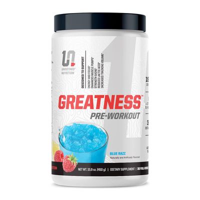 Undefined Nutrition Greatness Pre-Workout by Brian Shaw - Blue Razz (30 Servings) - 6 g Citrulline Malate &amp; 3.2 g Beta Alanine for Better Pumps, Energy, Focus and Strength for Men &amp; Women