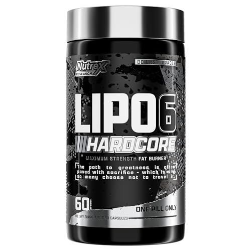 Nutrex Research Lipo-6 Hardcore Supplement, Supports Metabolism &amp; Energy, Dietary Capsules - 60 Count