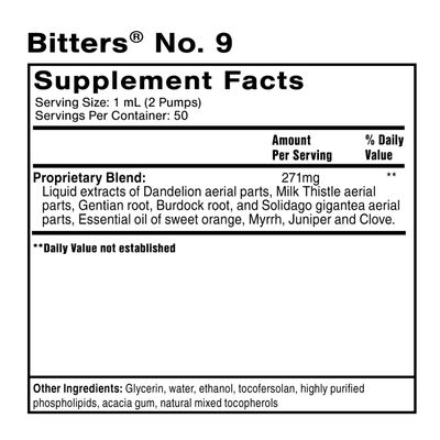 Quicksilver Scientific Dr. Shade's Bitters No. 9 - Bitters for Digestion - Fast Acting Liposomal Digestive Bitters with Milk Thistle, Burdock Root &amp; Juniper Essential Oil - Digestive Support (50ml)