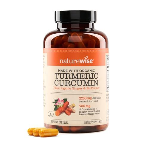NatureWise Curcumin Turmeric 2250mg | 95% Curcuminoids &amp; BioPerine Black Pepper Extract | Advanced Absorption for Joint Support [2 Month Supply - 180 Count]