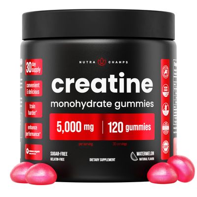 Creatine Gummies for Men &amp; Women - 5g Sugar Free Chewable Creatine Monohydrate Gummies - Supports Protein Synthesis, Muscle Recovery &amp; Workout Performance - 120 Creatine Gummy Chews