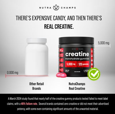 Creatine Gummies for Men & Women - 5g Sugar Free Chewable Creatine Monohydrate Gummies - Supports Protein Synthesis, Muscle Recovery & Workout Performance - 120 Creatine Gummy Chews