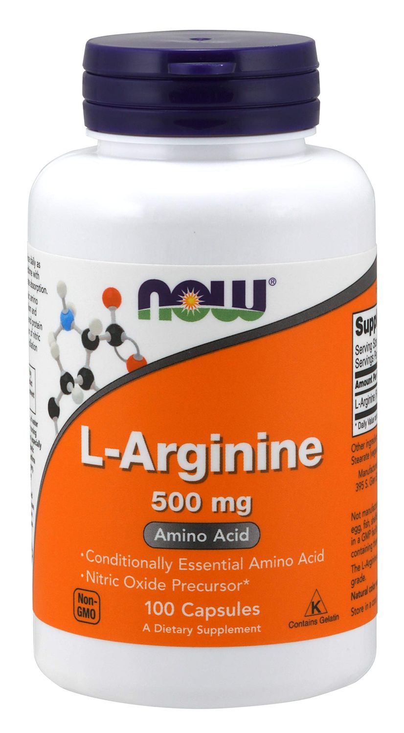 NOW FOODS Arginine 500mg Capsules, 100 CT