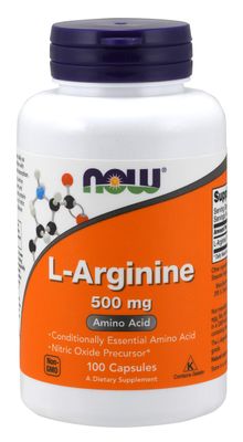 NOW FOODS Arginine 500mg Capsules, 100 CT
