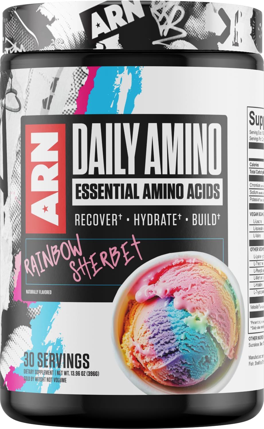 Arms Race Nutrition | ARN | Daily Amino Essential Amino Acids (30 Servings, Rainbow Sherbet)