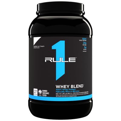 Rule One Proteins Whey Blend - Vanilla Ice Cream, 24g Fast-Acting Whey Protein Concentrates, Isolates, and Hydrolysates Per Serving, with Naturally Occurring EAAs and BCAAs, 2lbs