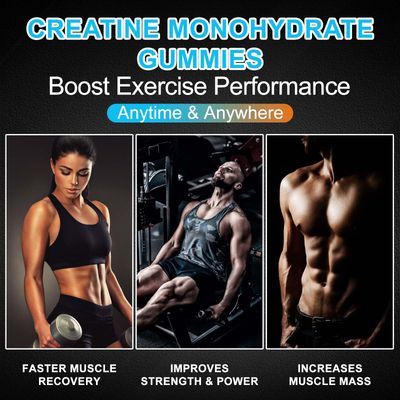 Creatine Monohydrate Gummies 5600mg for Men & Women, 120 CT Chewable Creatine Monohydrate for Muscle Support, Energy Boost, 5.6g of Creatine Monohydrate per Serving - Sugar Free (Blueberry Flavor)