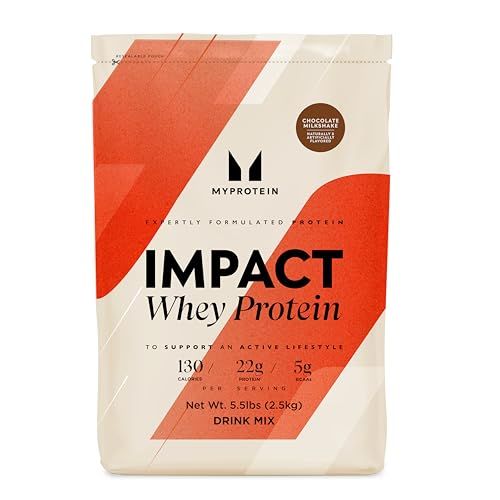 Myprotein Impact Whey Protein Powder, 5.5 Lbs (75 Servings) Chocolate Milkshake, 22g Protein &amp; 5g BCAA Per Serving, Protein Shake for Superior Performance, Muscle Strength &amp; Recovery, Gluten Free