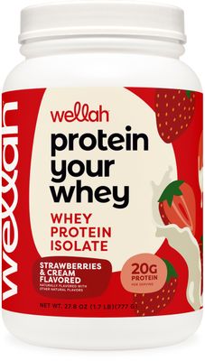 Wellah Protein Your Whey (30 Servings, Strawberries and Cream) Whey Protein Isolate (WPI)