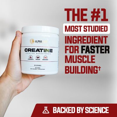 ALPHA LION Creatine Monohydrate Powder, 5000mg Per Serving (5g), Supports Muscle Strength, Power, Athletic Performance, Pure Creatine Supplement (60 Servings, Unflavored)