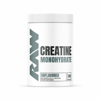 Raw Creatine Monohydrate, 100 Servings, 100% Pure Creatine Monohydrate, Unflavored
