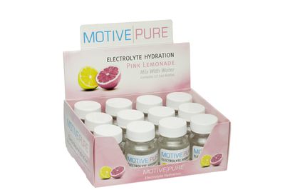 Motive Pure Electrolyte Hydration, Pink Lemonade, 1 oz Mini Bottle, 12-Pack