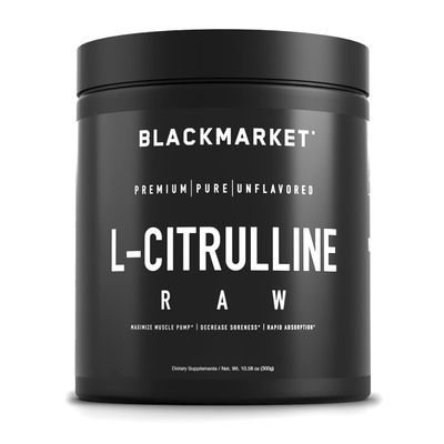 BLACKMARKET RAW L-Citrulline - Workout Powder Drink Mix for Men &amp; Women, Improve Blood Flow &amp; Performance, Cardiovascular Health Supplement, Reduces Fatigue &amp; Improves Endurance, 300 Grams