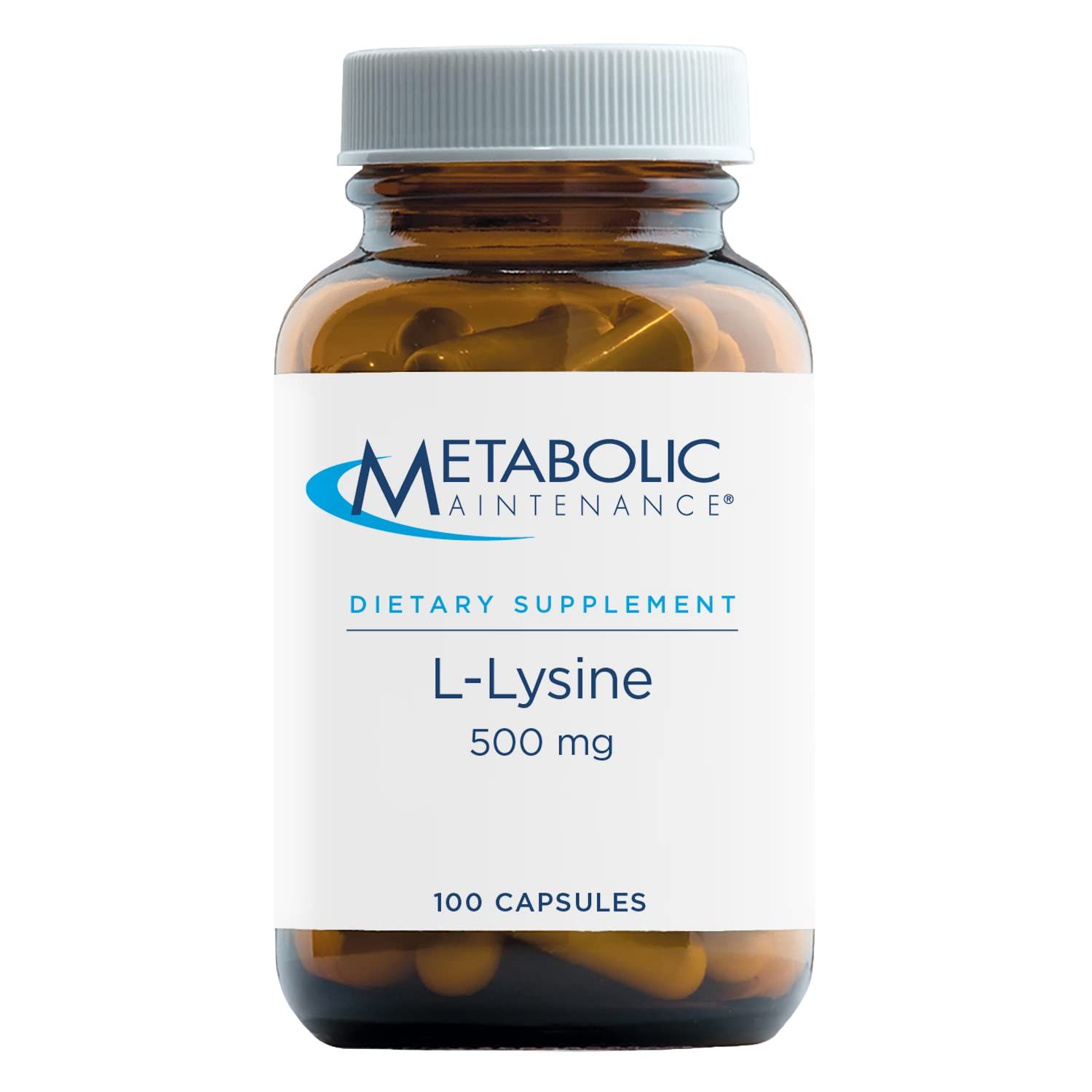 Metabolic Maintenance L-Lysine - Pure 500mg Amino Acid Supplement, Vegan + No Fillers - Immune, Bone + Connective Tissue Support - &#39;Free Form&#39; for Superior Absorption (100 Capsules)