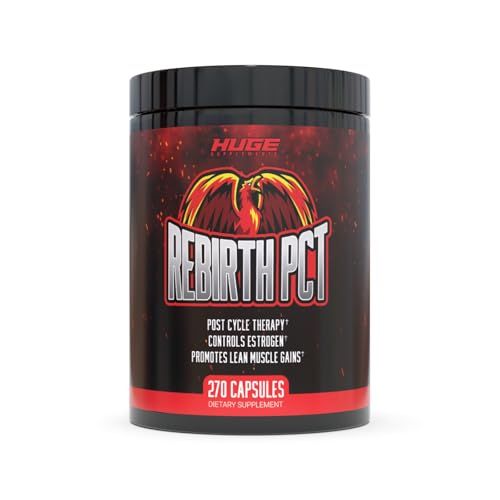 Rebirth PCT Supplement for Men, Most Stacked &amp; Complete Post Cycle Therapy Formula - Science-Backed Ingredients &amp; Optimal Dosages, Supercharge Recovery &amp; Maintain Gains from Your Cycle (270 Capsules)