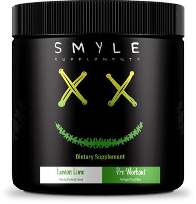 Smyle USA Pre-Workout Powder Lemon Lime - Pre Workout Energy with 400mg Alpha GPC + 167mg Caffeine and 1667mg Beta-Alanine Performance Blend | 30 Servings