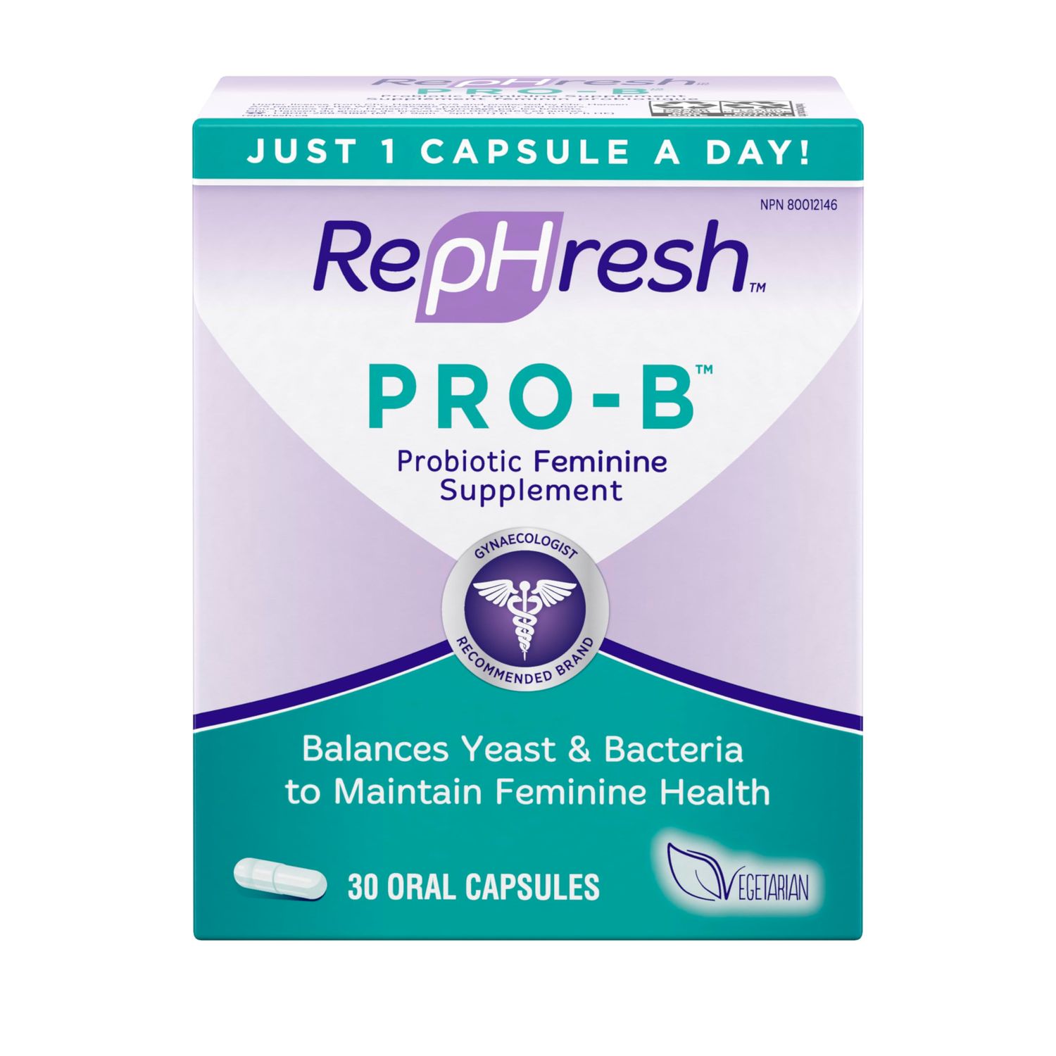 Rephresh Pro-B Probiotic Supplement for Women, 30 Oral Capsules