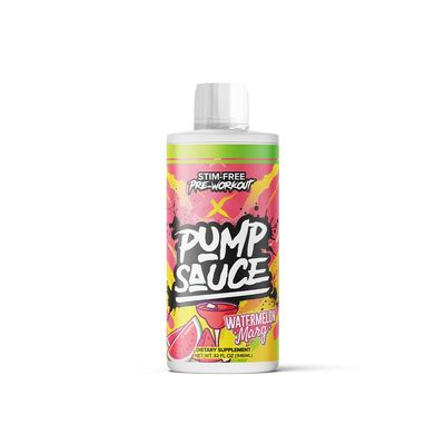 Pump Sauce Pre-Workout - 32 oz, Watermelon Marg, No Caffeine, Full Spectrum Liquid, Gluten Free, Vegan, Zero Sugar