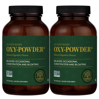 Global Healing Center Oxy-Powder Colon Cleanse Detox - Oxygen Based Safe and Natural Intestinal Cleanser, 120 Count (Pack of 2)