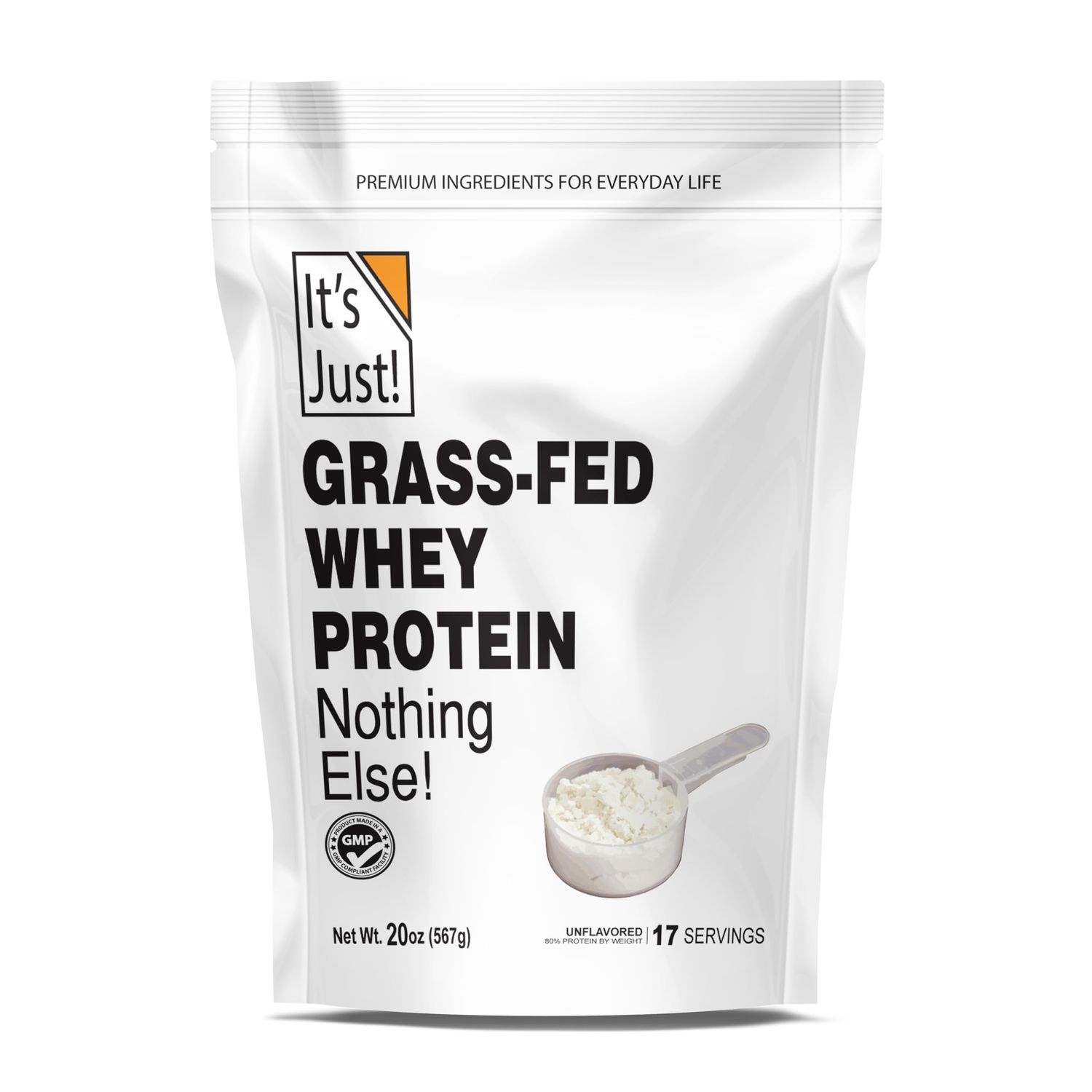 It&#39;s Just! - Whey Protein Concentrate, Ultra Premium Grass-Fed, Unflavored, Made in USA, rBGH/RBST Hormone Free, No Added Flavors or Artificial Sweeteners (Concentrate, 1.25 Pound)