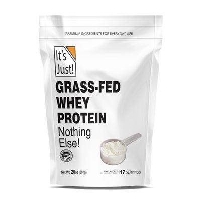 It&#39;s Just! - Whey Protein Concentrate, Ultra Premium Grass-Fed, Unflavored, Made in USA, rBGH/RBST Hormone Free, No Added Flavors or Artificial Sweeteners (Concentrate, 1.25 Pound)