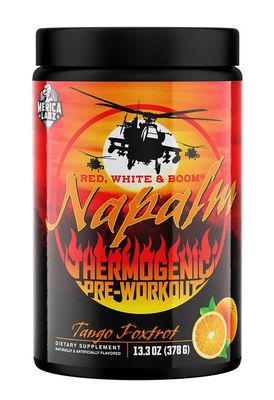 &#39;Merica Labz Red White &amp; Boom Napalm Thermogenic Pre-Workout with 3 Patented Ingredients, Nootropics+350mg Caffeine, 20 Servings (Tango Foxtot, 380g)