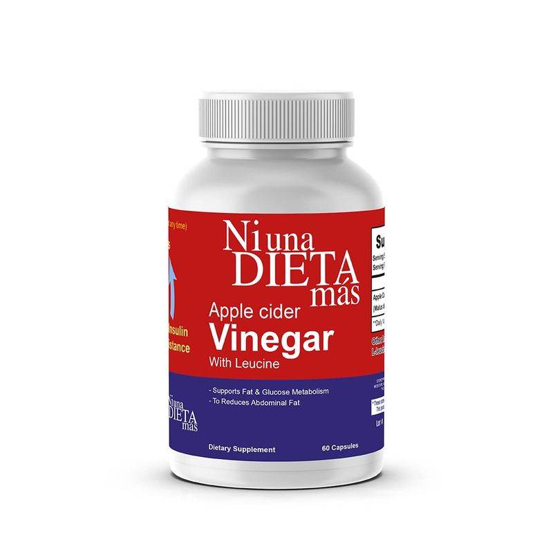 Reduce Abdominal Fat - Apple Cider Vinegar Capsules - Best for Weight Loss - NI UNA DIETA MS