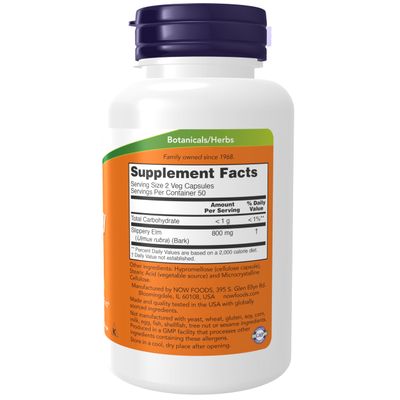 NOW Foods Slippery Elm 400mg 100 Capsules