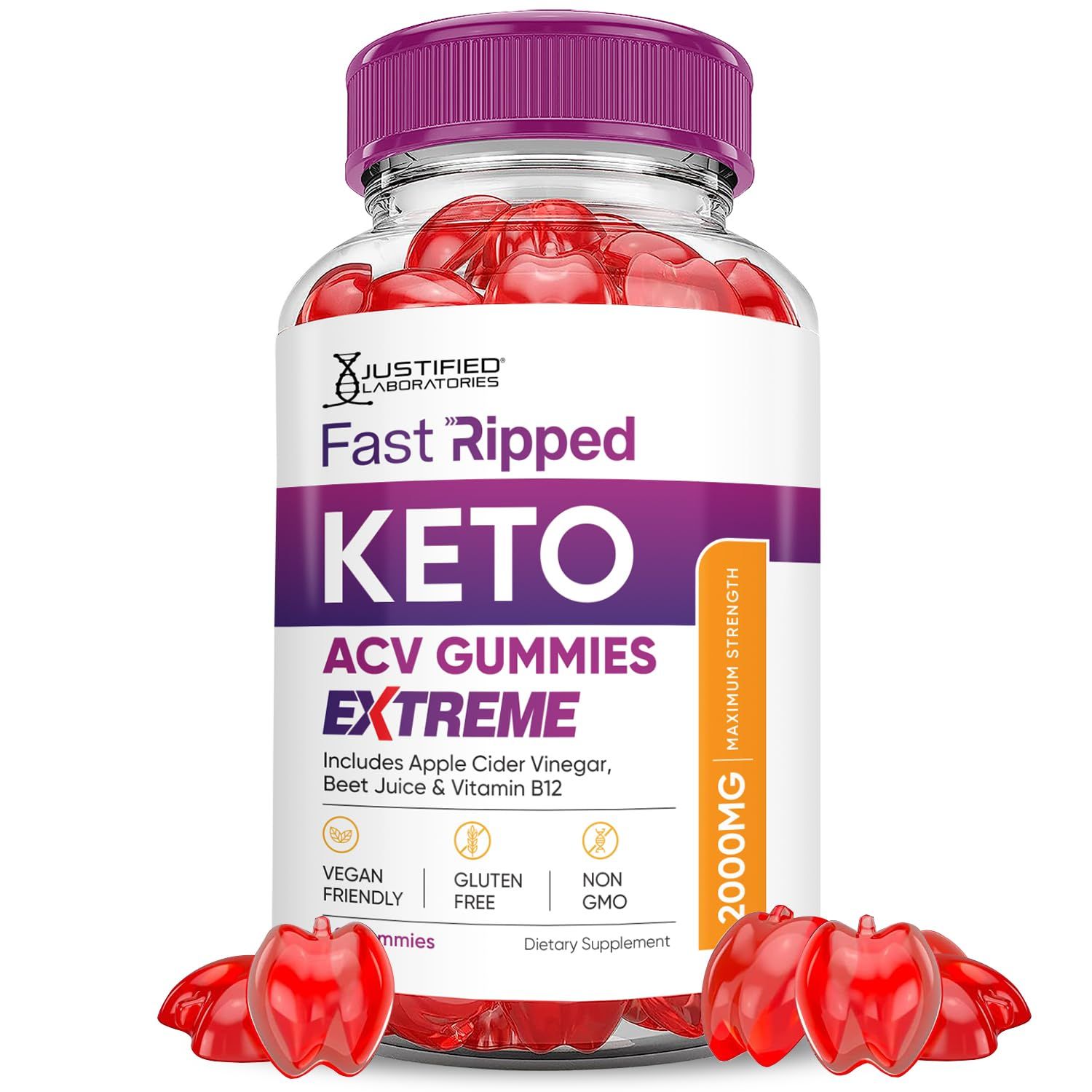 Fast Ripped Keto ACV Gummies Extreme 2000MG Fast Ripped Keto Gummies Apple Cider Vinegar Formulated with Pomegranate Beet Juice Powder B12 Vegan Non GMO 60 Gummys