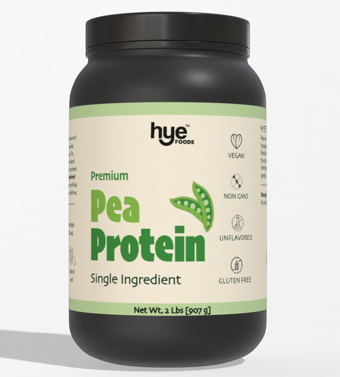 HYE FOODS Premium Pea Protein Powder | 2 lb | Vegan Protein Powder | Gluten Free | Unflavored | Easy to Digest | 100% Peas | 30 Servings