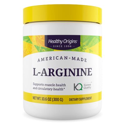 Healthy Origins - L-Arginine (American-Made, Non-GMO, Gluten Free, Muscle Support), 10.6 Ounce