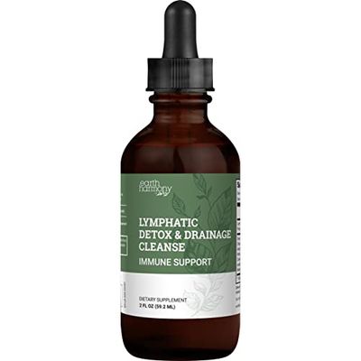 Earth Harmony Lymphatic Drainage Drops, Lymph Detox - Lymphatic Drainage Supplement with Soursop, Cat&#39;s Claw Bark, Astragalus, Wormwood, Lymph Node Detox, Lymphatic Support Cleanse Detox (2 Oz)