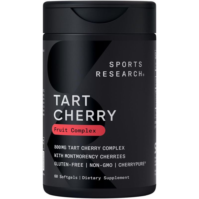 Sports Research Tart Cherry Concentrate - Made from Montmorency Tart Cherries - Non-GMO &amp; Gluten Free (60 Liquid Softgels)