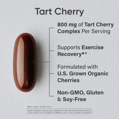 Sports Research Tart Cherry Concentrate - Made from Montmorency Tart Cherries - Non-GMO &amp; Gluten Free (60 Liquid Softgels)