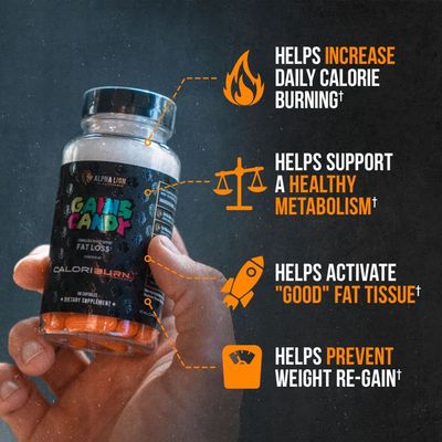 ALPHA LION Gains Candy, Pills That Support Weight Loss, Energy Supplements, 100% Natural Extract, Calorie Burning, Regulates Healthy Metabolism, 60 Capsules (Fat Loss - CaloriBurn)