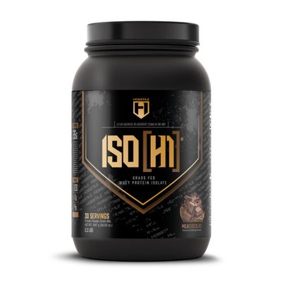 HOSSTILE ISO[H1] Grass Fed Whey Protein Isolate with Digestive Enzymes, Whey Protein Powder for Muscle Gain &amp; Muscle Recovery, Post Workout Recovery Drink, Milk Chocolate, 30 Servings