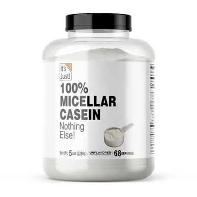It&#39;s Just! - 100% Casein Protein Powder, Made in USA, No Added Flavors or Sweeteners (Unflavored, 5 Pound (Pack of 1))