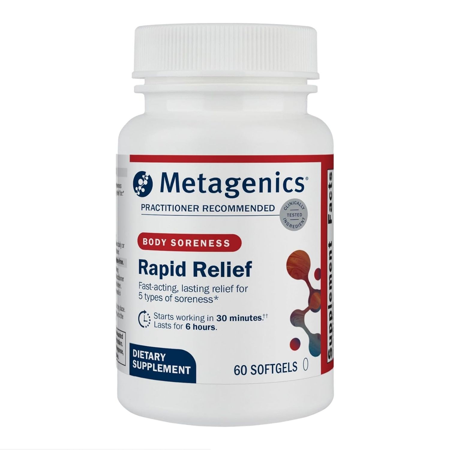 Metagenics Rapid Relief - Herbal Supplement for Occasional Discomfort in The Back, Joints &amp; Muscles* - Includes Turmeric &amp; Boswellia Extract - 60 Softgels
