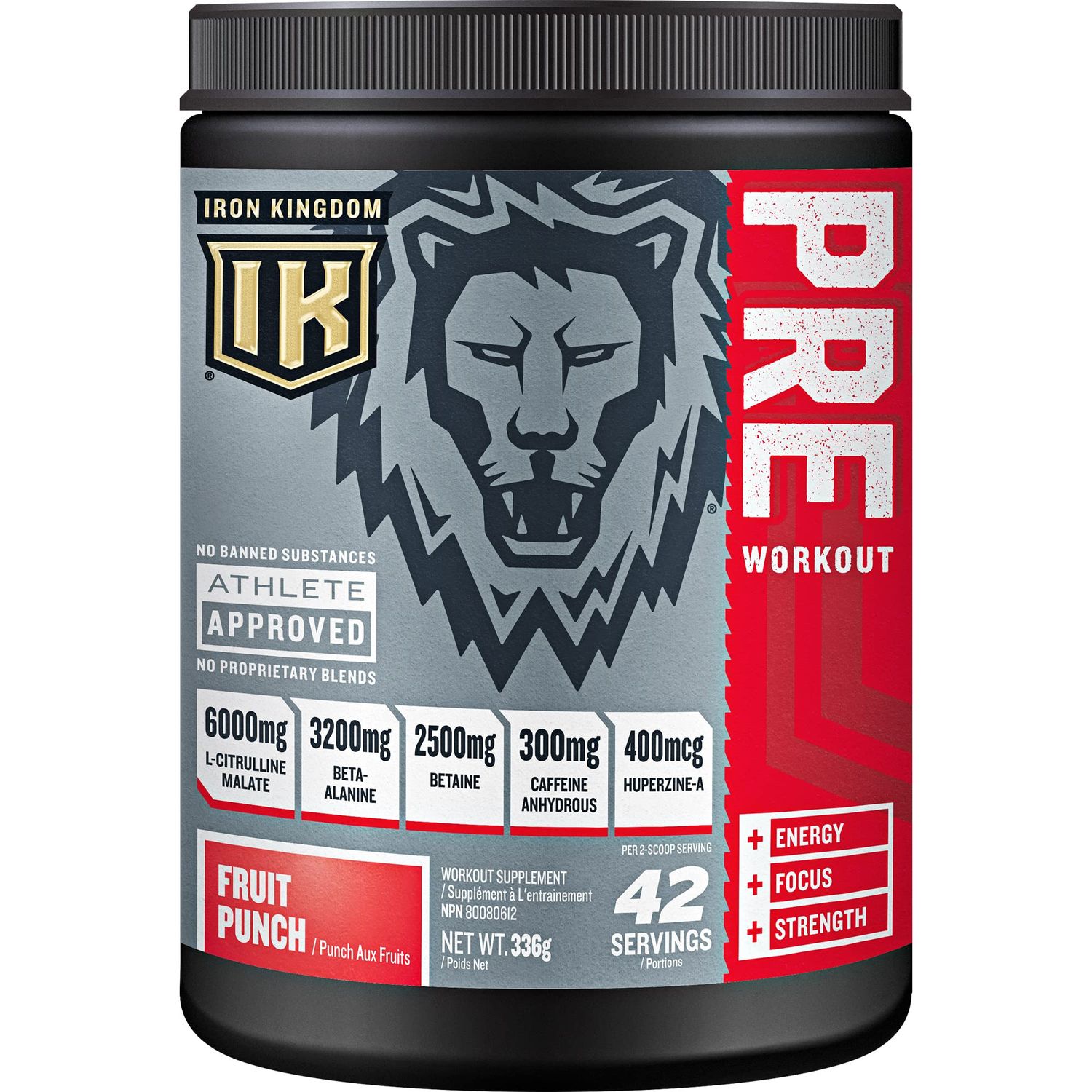 Iron Kingdom Pre Workout Powder for Men &amp; Women Caffeine, Beta Alanine &amp; Aminos for Intense Focus Endurance &amp; Pump - Preworkout Energy Drink Powder Natural Fruit Punch - 42 Servings