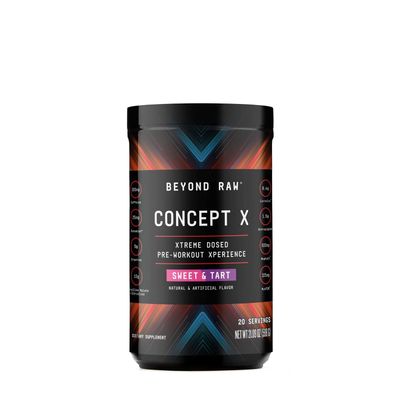 BEYOND RAW Concept X | Clinically Dosed Pre-Workout Powder | Contains Caffeine, L-Citrulline, Creatine, and Beta-Alanine | Sweet &amp; Tart | 20 Servings
