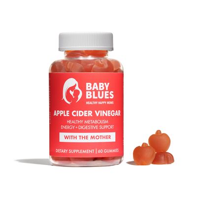 Baby Blues Apple Cider Vinegar Gummies - Vegan, Non-GMO &amp; Gluten-Free, Postpartum Dietary Supplement with Both Vitamin B-6 &amp; B12, 60 Pieces per Bottle