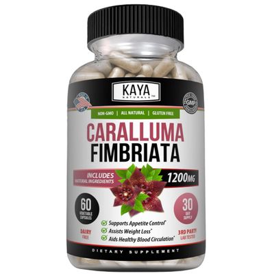 Kaya Naturals - Caralluma Fimbriata 1200mg High Potency Supplement | Maximum Strength Natural Endurance Support, Vegetarian Capsules (60 Count)