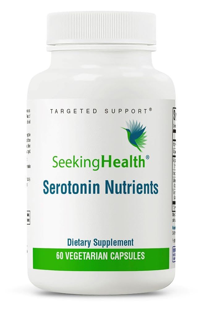 Seeking Health Serotonin Nutrients, Supports Healthy Sleep, 5-HTP Supplement with Vitamin B6 and Saffron Extract, Vegan and Vegetarian (60 Capsules)