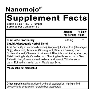 Quicksilver Scientific NanoMojo - Male-Specific Endurance Elixir &amp; Energy Boost Support - 19 Herbs Including Epimedium for Men, Rhodiola Extract, Herbal Ginseng, and Adaptogenic Herbs (1.7oz / 50ml)