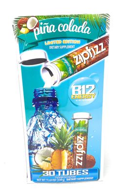 Zipfizz Pina Colada B12 Energy Drink Dietry Supplement Limited Edition Net Wt 11.64 Oz,, ()